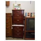 Pair of Nightstands with Carved Pulls 