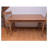 Oak Kitchenette Table & 2 Spindle Back Chairs
