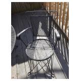 Wrought Iron Patio Dining Table with 4 Chairs & Umbrella
