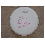 Drum Head Autographed by Pete Best, 1st Beatles Drummer