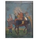 Framed Mexican Retablo / Religious Artwork