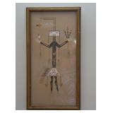 Framed Native American / Navajo Sand Painting