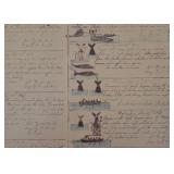 Framed Print of Whale Ship Log, Winter 1838