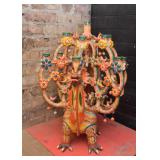 Mexican Folk Art Pottery Tree of Life Candelabra / Candle Holder 