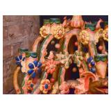 Mexican Folk Art Pottery Tree of Life Candelabra / Candle Holder 