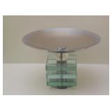 Contemporary Metal & Glass Compote Dish