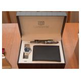 QBOS Watch, Pen, & Wallet Gift Set