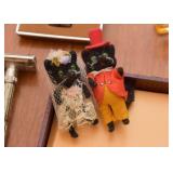 Vintage Miniature Black Cat Bride & Groom Dolls 