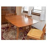 Mid Century Modern Dining Table & 6 Chairs (needs refinishing)