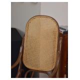 Vintage Bentwood Rocking Chair with Rattan Back & Seat