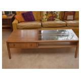 Vintage Coffee / Cocktail Table with Glass Insert 