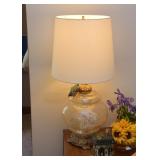 Vintage Etched Glass Table Lamp