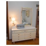 Vintage White Chest of Drawers with Mirror