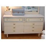 Vintage White Chest of Drawers with Mirror