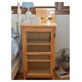 Wood Storage Cabinet with Glass Door