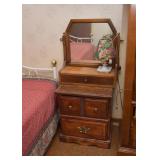 Vintage Nightstand & Vanity Mirror