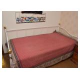 White Metal Daybed with Brass Accents