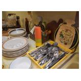 Dishes, Stainless Flatware, Platters, Etc.