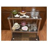 Rolling Chrome & Glass Shelf