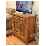 Rustic, Distressed Cabinet with Painted Doors (approx. 27" L x 15" W x 33" H)