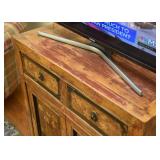 Rustic, Distressed Cabinet with Painted Doors (approx. 27" L x 15" W x 33" H)