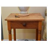 BUY IT NOW! $120 - Antique Wood Spindle End Table with Drawer (approx. 22" L x 19" W x 29" H)