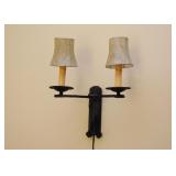 Electric Iron Wall Sconce (Double Candle with Shades)
