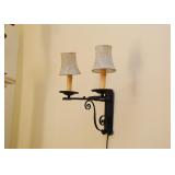 Electric Iron Wall Sconce (Double Candle with Shades)