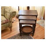 Nesting Tables with Barley Spindle Legs (approx. 25" L x 16" W x 20" H) 
