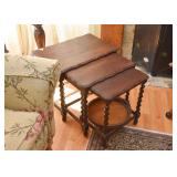 Nesting Tables with Barley Spindle Legs (approx. 25" L x 16" W x 20" H) 