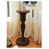 Antique Turned Wood Oak Pedestal