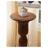 Antique Turned Wood Oak Pedestal