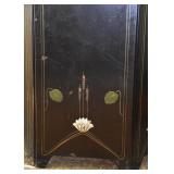 Antique Hand Painted Metal Fireplace Screen (approx. 38" L X 38" H when fully extended)