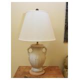 Vintage Double Handle Pottery Vase Table Lamp 