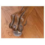 BUY IT NOW! $600 - Antique Oak Pedestal Dining Table with Claw Feet and 4 Spindle Back Armchairs