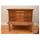 BUY IT NOW! $300 - Antique Spool Cabinet, 4 Drawer with Stand (approx. 25" L x 15" W x 24" H)