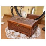 Wood Carved Jewelry Box