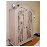 BUY IT NOW! $300 - Shabby Chic Armoire / Wardrobe with Cabbage Rose Fabric