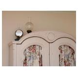 BUY IT NOW! $300 - Shabby Chic Armoire / Wardrobe with Cabbage Rose Fabric