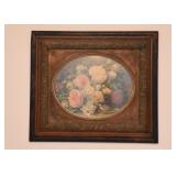 Vintage Framed Floral Still Life Print