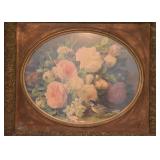 Vintage Framed Floral Still Life Print