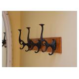 Coat Rack with Cast Iron Hooks 