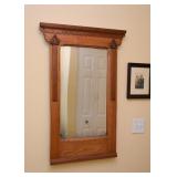 Antique Wood Framed Wall Mirror