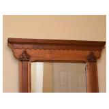 Antique Wood Framed Wall Mirror