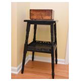 Dark Wood 2-Tier Side Table
