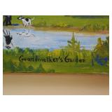 Original Emma Schrock Folk Art Painting, Signed & Dated