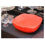 Vintage Red Casserole / Baking Dish