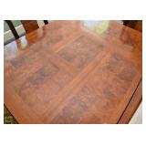 $700 - Chinoiserie Dining Table w/ 2 Leaves & 8 Chairs (approx. 68" L x 44" W x 30" H without leaves