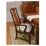 $700 - Chinoiserie Dining Table w/ 2 Leaves & 8 Chairs (approx. 68" L x 44" W x 30" H without leaves