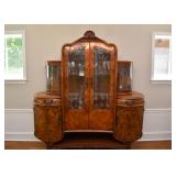 $4,000 - Rare Antique Curved Beidermeier Burlwood Veneer Gentleman